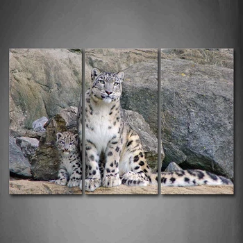 

Modern Canvas Painting Wall Art Picture Home Decor 3 Pieces Forest Animal Snow Leopard Living Room Modular HD Print Poster Frame