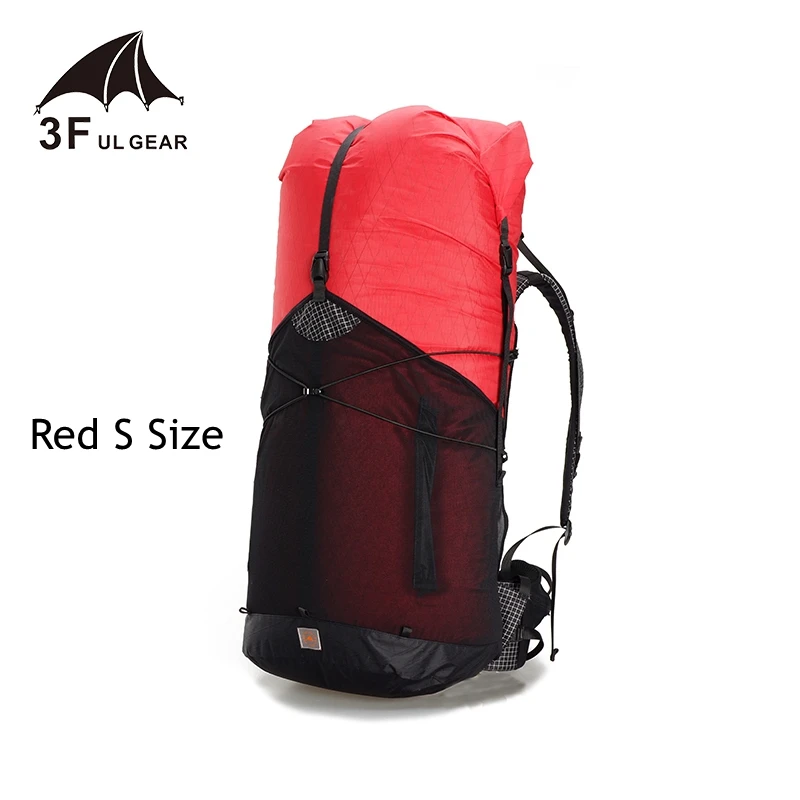 55L XPAC Red S 3F UL GEAR 55L большой рюкзак для скалолазания XPAC уличная Сверхлегкая рама меньше пакетов сумки легкие прочные дорожные походные рюкзаки - Цвет: 55L XPAC Red S