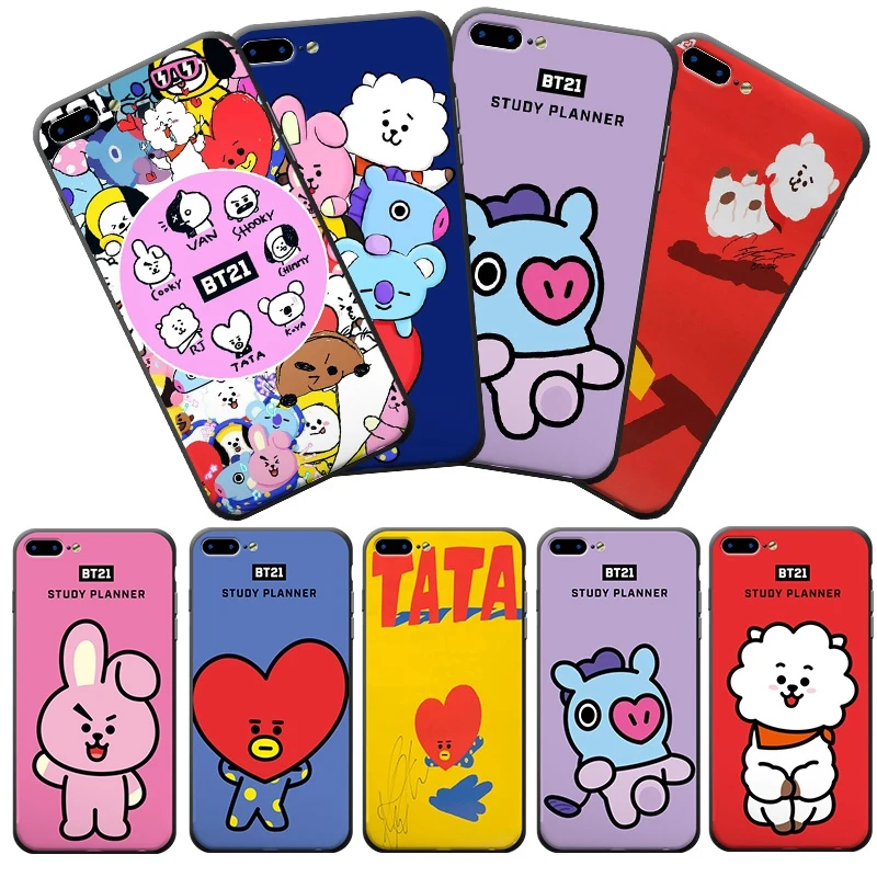 Renunciar Cadera alabanza Bangtan Boys Bts Bt21 Kawaii Phone Case Soft Frame Hard Back Phone Cover  For Iphone X 8 8plus 7 7plus 6 6s Plus - Mobile Phone Cases & Covers -  AliExpress