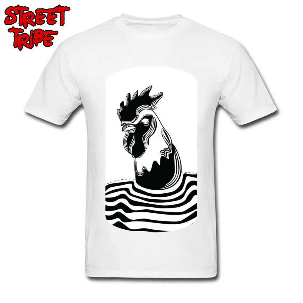 O Neck Rooster medallion Pure Cotton Men T Shirt Design Short Sleeve Tops Shirts Designer Comics Sweatshirts Drop Shipping Rooster medallion white