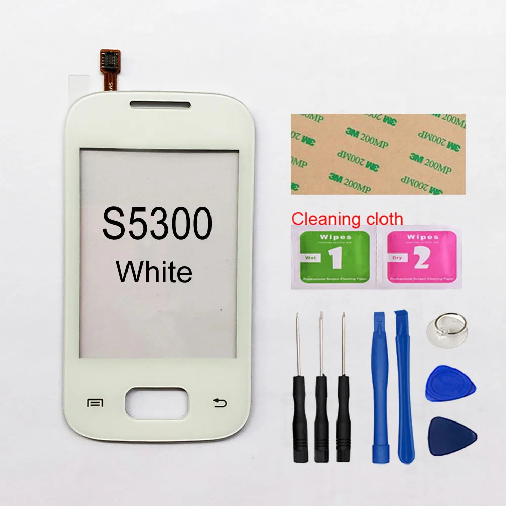 White And Tools Для samsung Galaxy Карман S5300 карман плюс S5301 Сенсорный экран планшета touch Панель Замена спереди Стекло объектив Сенсор - Цвет: White And Tools