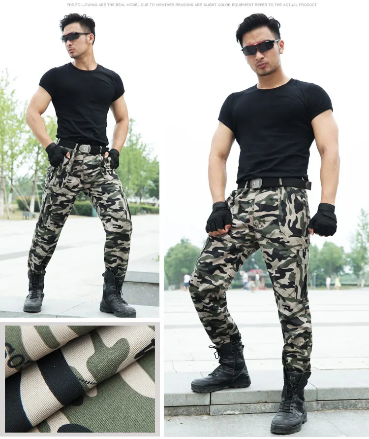 Камуфляжные тактические штаны мужские военные карго Pantalon Homme армейский Стиль боевые брюки Охотник спецназ камуфляж рабочие брюки