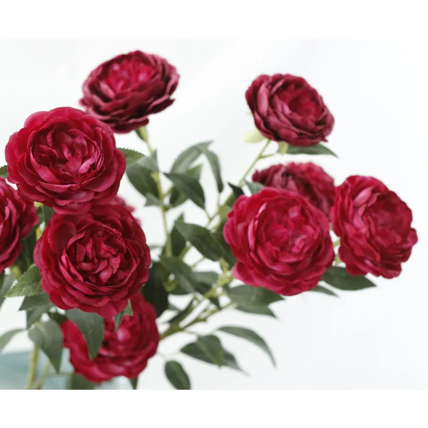 artificial flower peony silk rose wedding home decoration white pink red   (35)