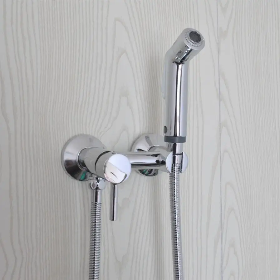 Buy Brass Bidet Faucet Toilet Mixer With Bracket shower Tap Handheld Shower Set