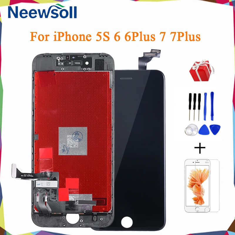 ЖК дисплей AAA для iPhone 5S 6 7 7Plus модуль сенсорный экран стекло дигитайзер Замена iphone