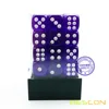 Bescon 12mm 6 Sided Dice 36 in Brick Box, 12mm Six Sided Die (36) Block of Dice, Translucent Purple with White Pips 2