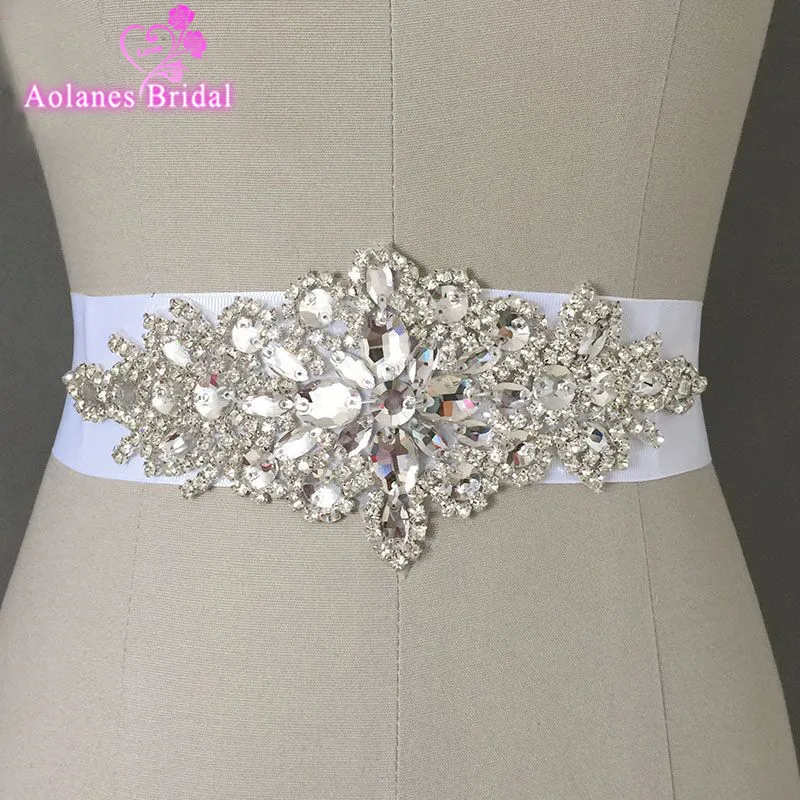 

Exquisite Heavy Beading Sashes Rhinestone Crystal Wedding Belt For Bridal Wedding Accessory Wedding Cheap In stock