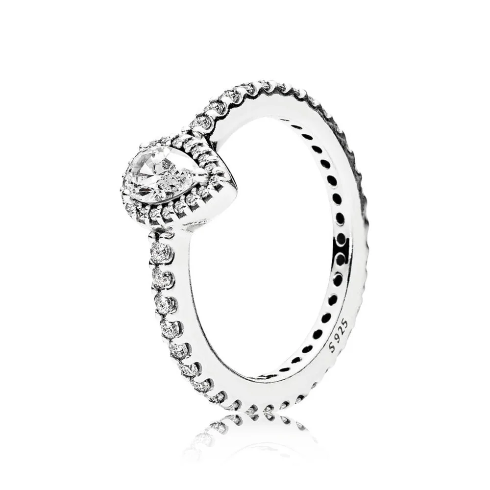 925 пробы Серебряное кольцо талисманы большой и маленький романтический Кристальный, сердце, кольцо 2 стиля для женщин ювелирные изделия - Цвет основного камня: GR109
