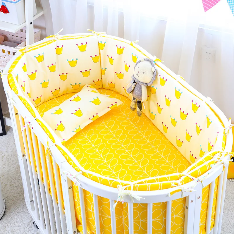 Oval Crib Bedding Set Nordic Style Baby Bed Linen 5pcs Set