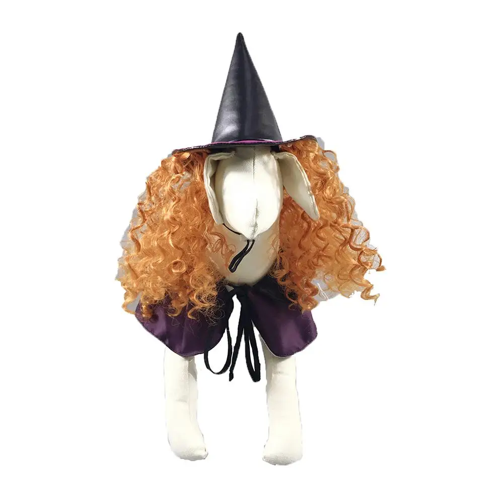 TPFOCUS шикарная Одежда Хэллоуин косплей ведьма фиолетовый плащ манекен для шарфа парика костюм для домашних собак поставки Забавный костюм