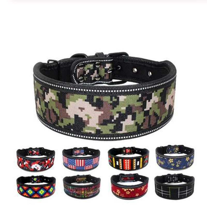 Reflective Waterproof Camouflage Dog Collars For Small Medium Big Dogs