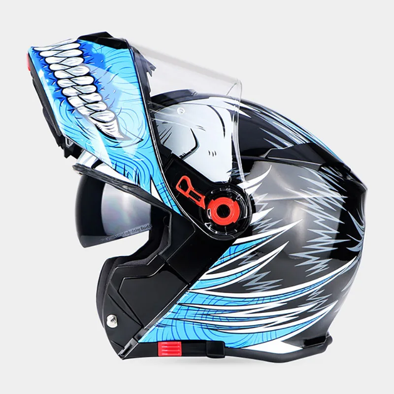 2018NEW Полный лицевой мото rcycle шлем мото для взрослых мужчин cascos capacete Мото Кросс шлем флип-ап шлем крест мото rbike шлемы T271 - Цвет: SIMLE - BLUE