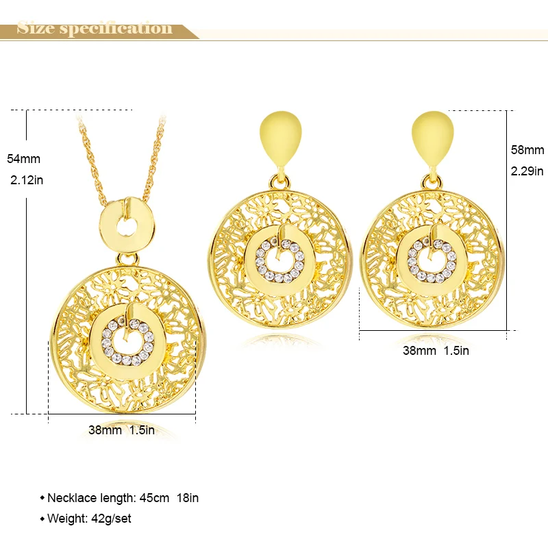 Sunny Jewelry, классические круглые Ювелирные наборы для женщин, серьги, ожерелье, циркониевые Цветочные Ювелирные наборы для свадьбы, помолвки