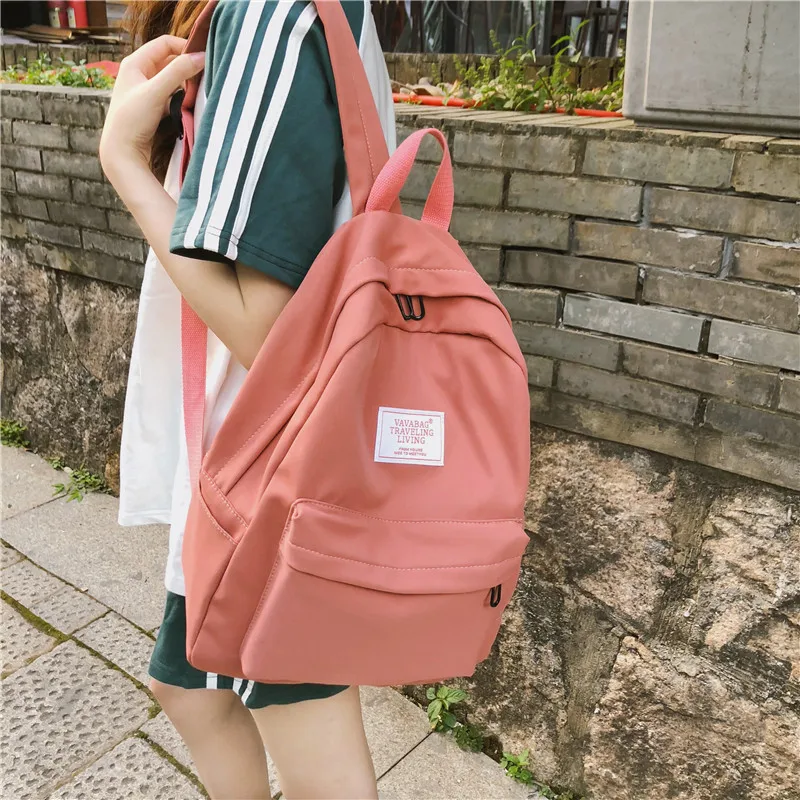 Модная школьная сумка для девочки милый женский рюкзак подростковый harajuku аппликация рюкзаки kawaii Женский нейлон Студенческая книга Повседневная сумка
