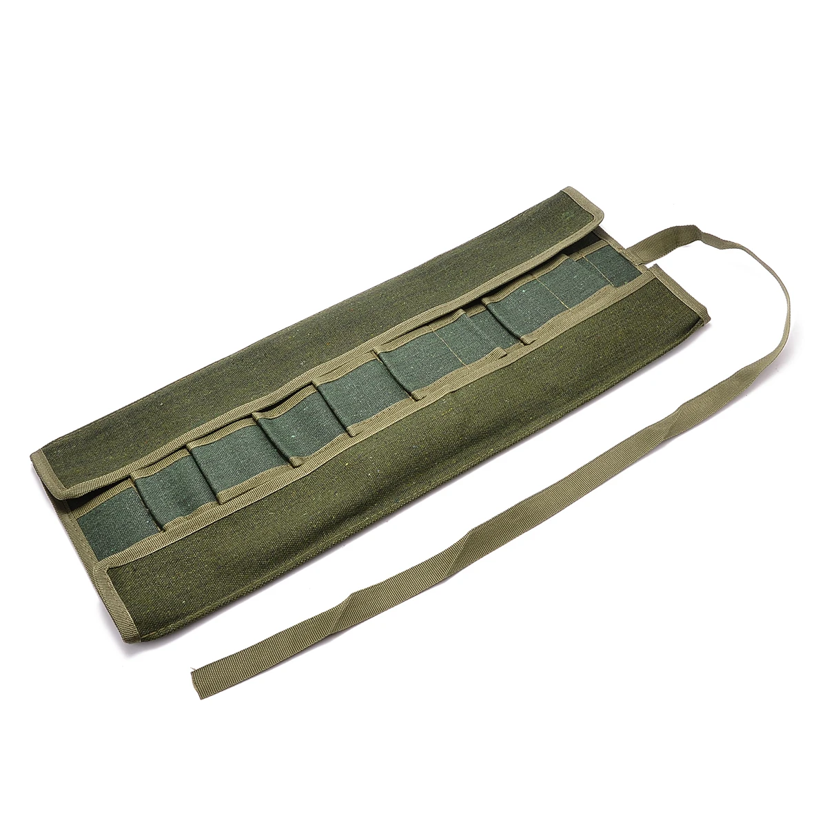Mayitr Army Green Bonsai Storage Package Roll Bag Garden Repair Tool Pliers Scissors Canvas Tools Storage Bags
