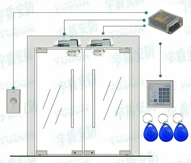 

Free ship,access control kit ,one IC keypad access control +power+bolt lock +door bracket+exit button + 10 IC key fob,sn:IC-002