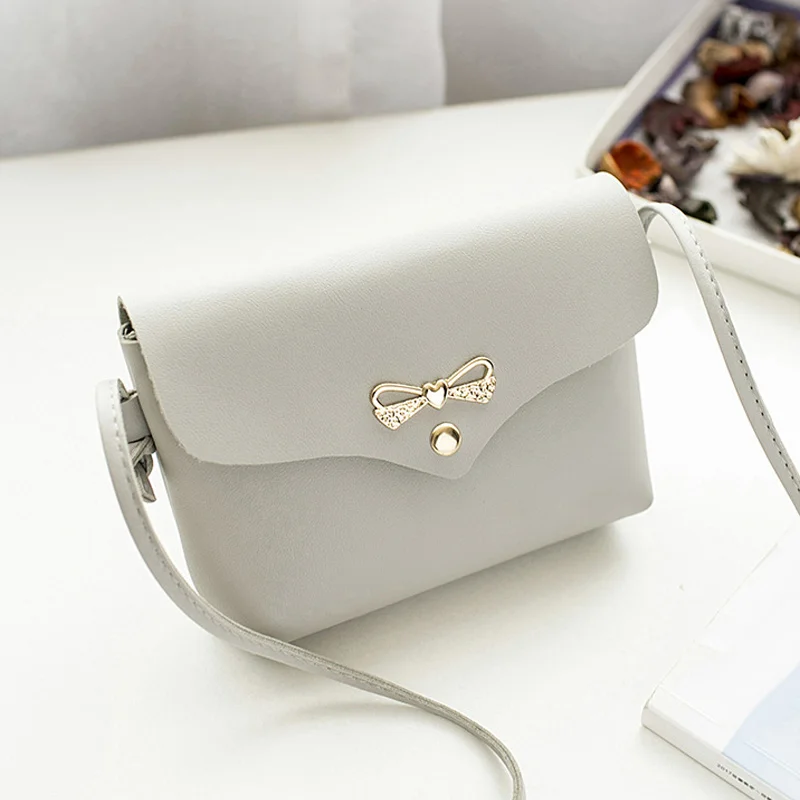 سيدة نساء فتاة الكتف Crossbody حقيبة بو الجلود Bowknot الأزياء للهاتف المحمول المال LXX9