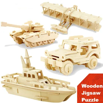 

60 styles 3D Color Wooden Puzzles Kids Educational Learning Toys for Children Art Crafts model DIY Jigsaw Boy and girl Gift