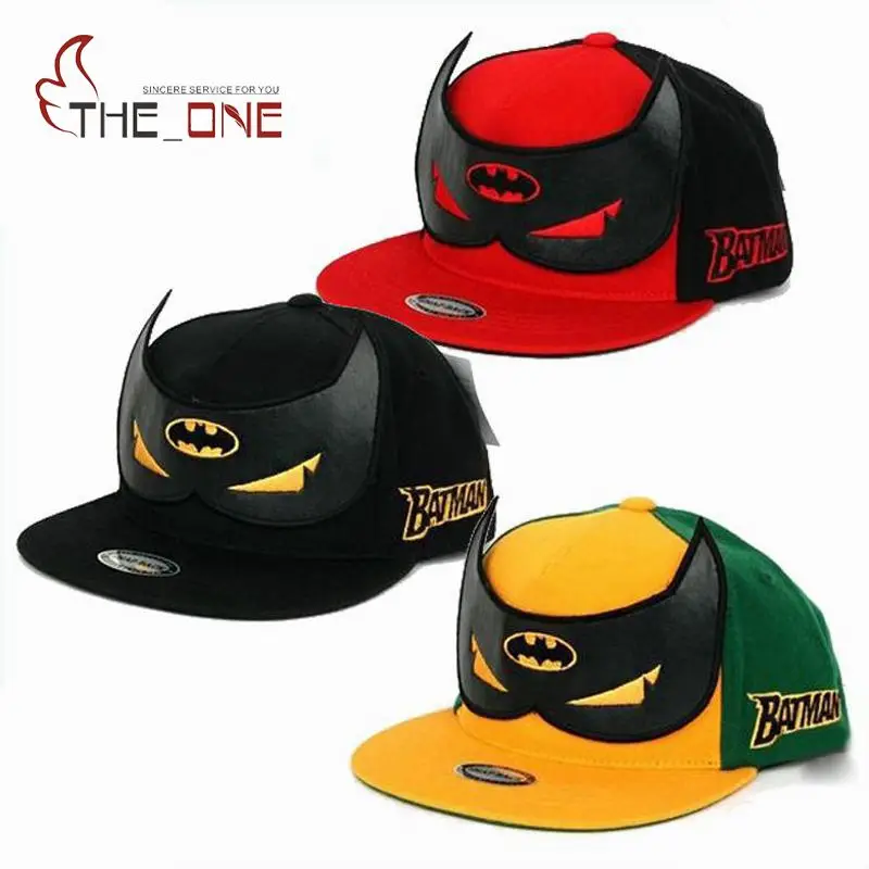 

2016 2-8T Baby Boys Girls Korean Batman Pattern Caps Children Snapback Summer Adjustable Hip Hop Hats Decoration T351
