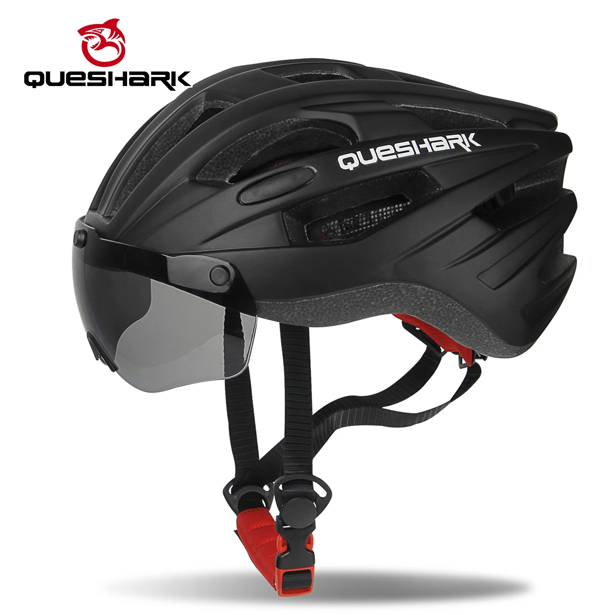 Tampas de Segurança Prova de Vento Capacetes de Bicicleta de Estrada Estrada de Montanha Mtb com Óculos de Lente Queshark Equitação Respirável à Capacete da Bicicleta de Montanha Removível