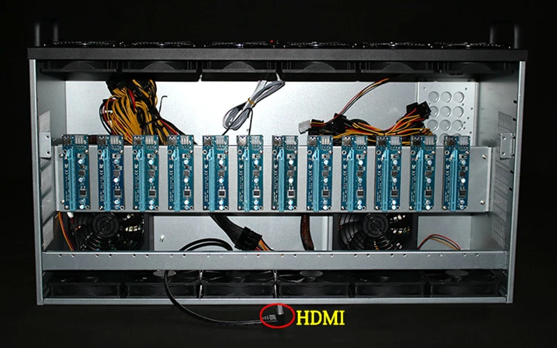 Чехол для криптомайнера Asic Bitcoin USB Miner Rackmount PC, сервер для майнинга, открытая рамка для RX 470 480 570 12 или 13 GTX1080 GPU Card