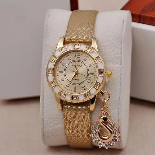 

Hot Fashion Lady Dress Watches Luxury Swan Pendant Wristwatches Women Quartz Relogio Clock watch zegarek meski bayan saat 2019