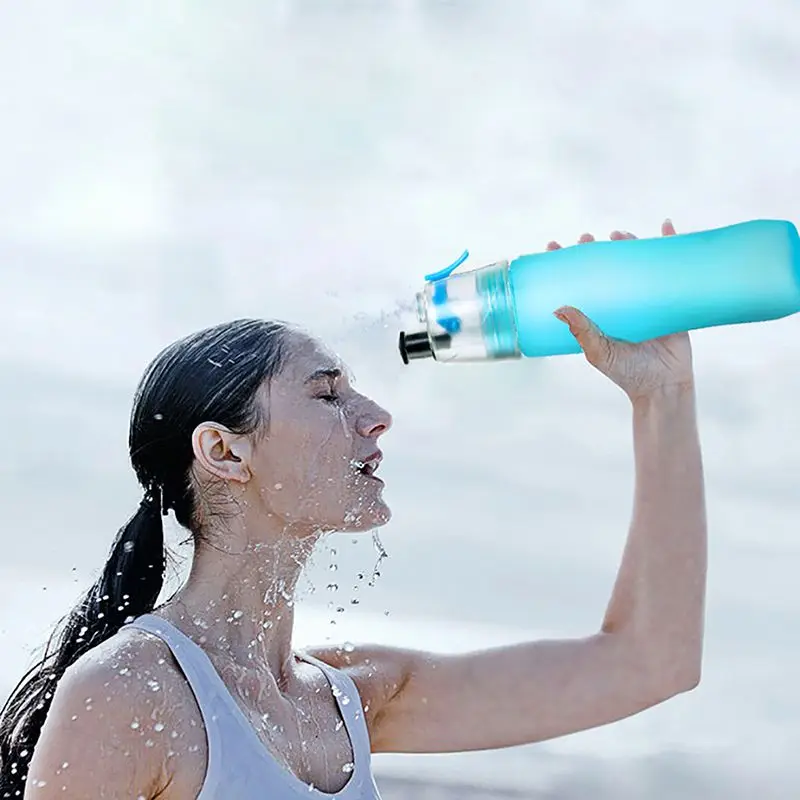 

Mist Spray Water Bottle Portable PC Sports Travel Bottles With Brush Outdoor Running Riding Mountaineering Drinkware Accessory