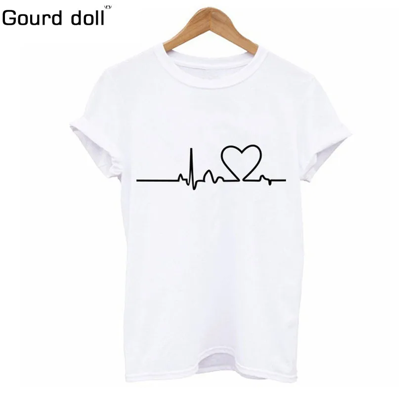 2018 Large Size New Harajuku Love Printed Women T-shirts Casual Tee Tops Summer Short Sleeve Female T shirt Women Clothing