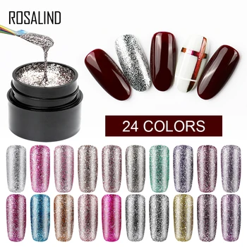 

ROSALIND Gel Nail Polish Set Shiny Platinum Nails Art For Manicure Poly Gel Lak UV Colors Top Base Coat Primer Hybrid Varnishes