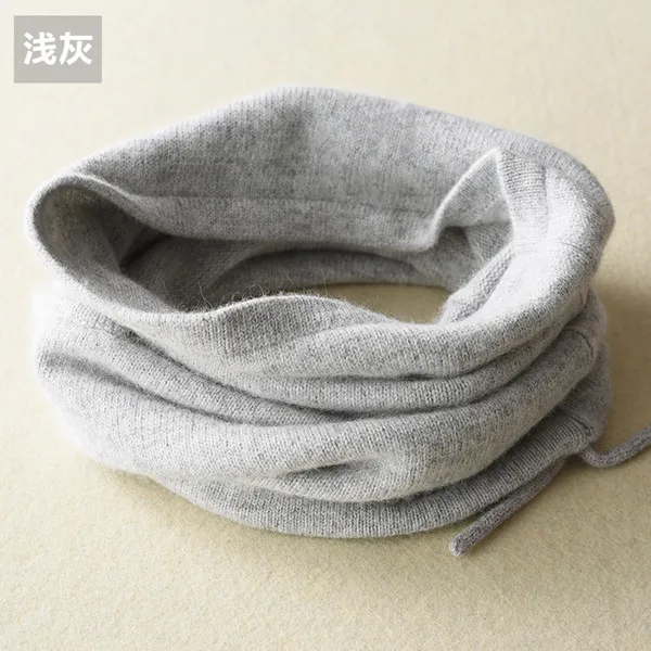 YUNSHUCLOSET women New pattern Cashmere scarf Neck hats 8 kinds of color Higt quality free shipping - Цвет: Светло-серый