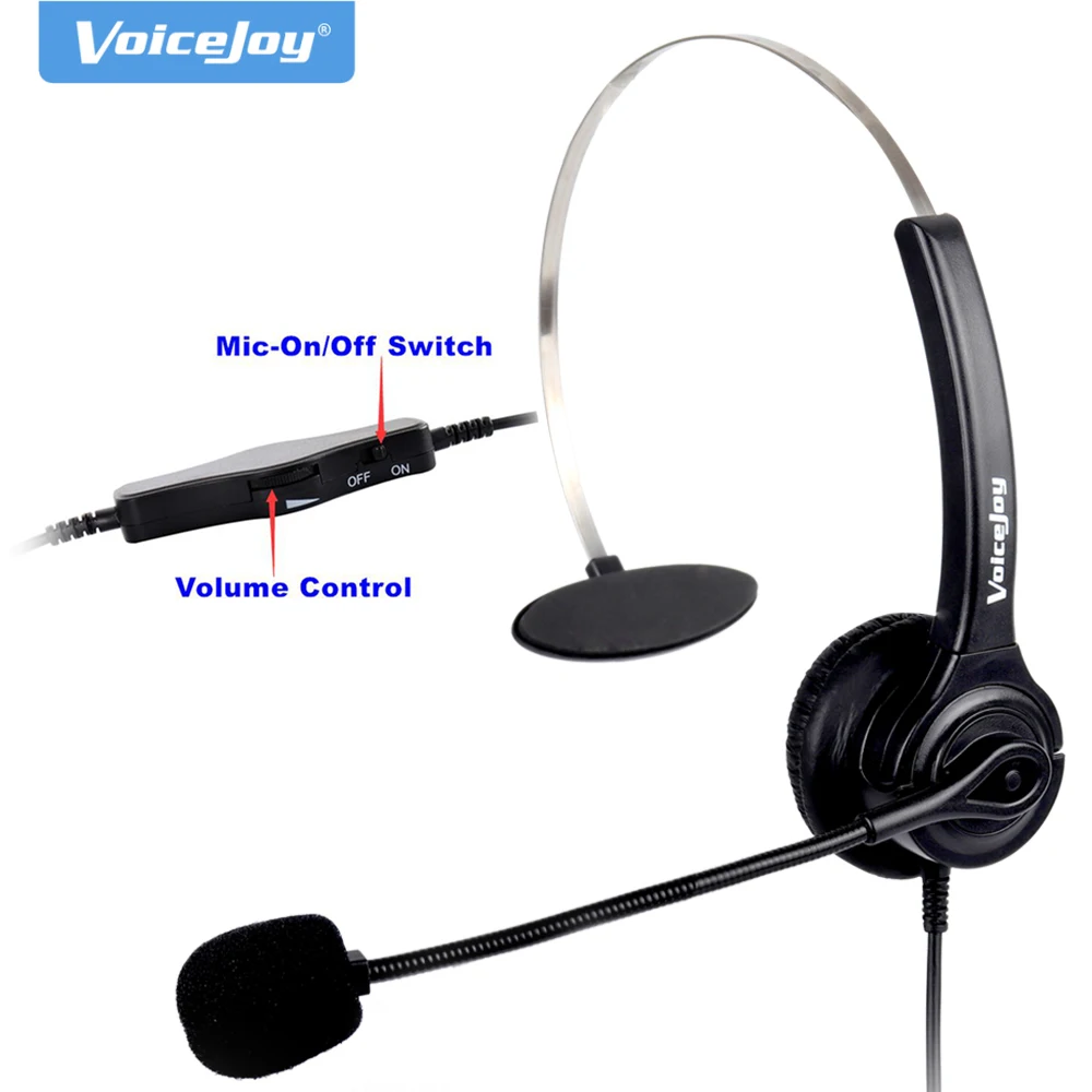 Volume and Mute Mic headset Office phone headset for Grandstream Phones