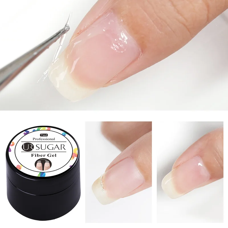 

UR SUGAR 7ml Fiber Gel Polish High Hardness Extend Soak Off Extension UV Gel Glossy Repairing Broken Nail Art Tips Tools