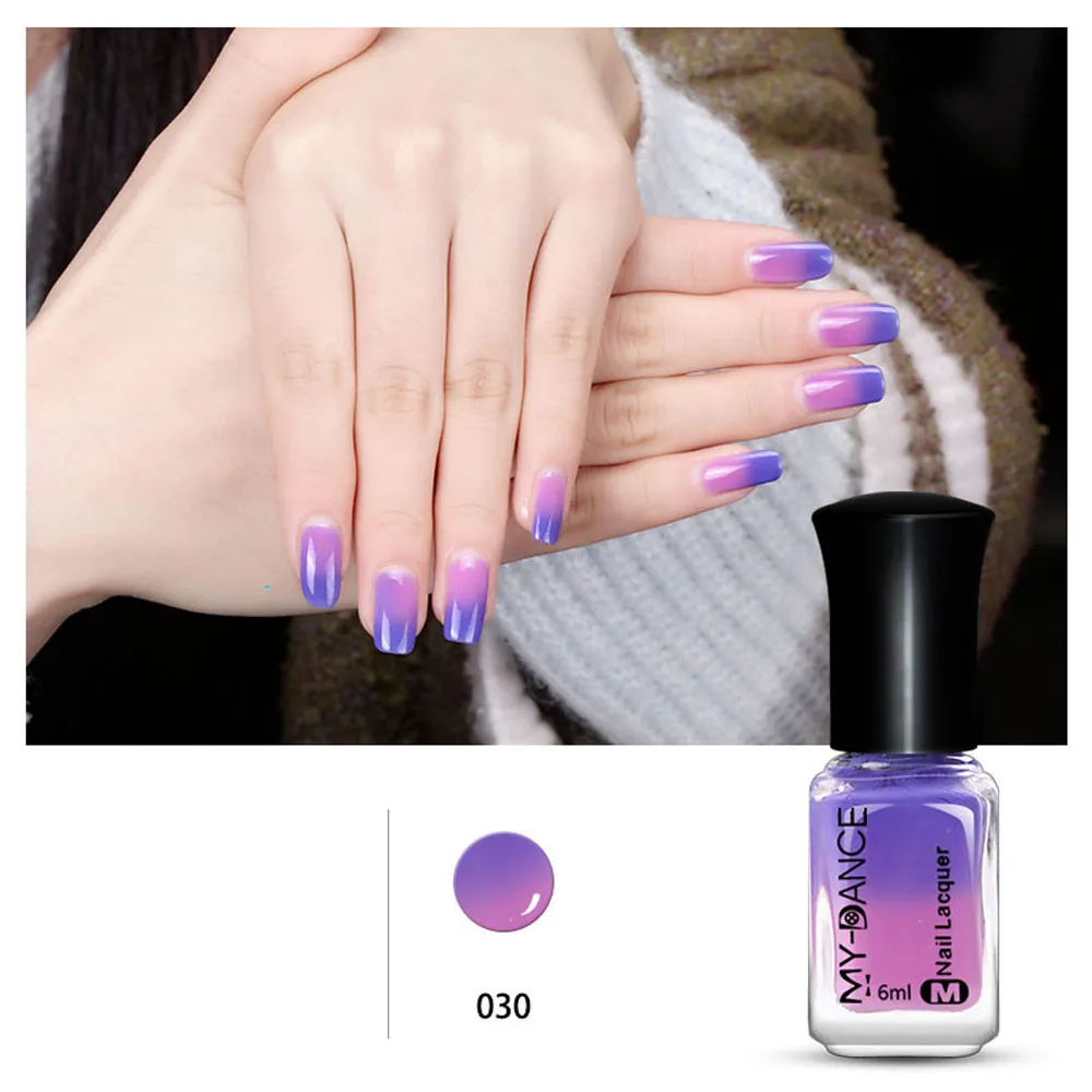 

Women Fashion Nail Polish Thermal Nail Varnish Color Changing Peel Off Varnish Beauty Sexy Cosmetic Beauty Nail Effect UV Gel