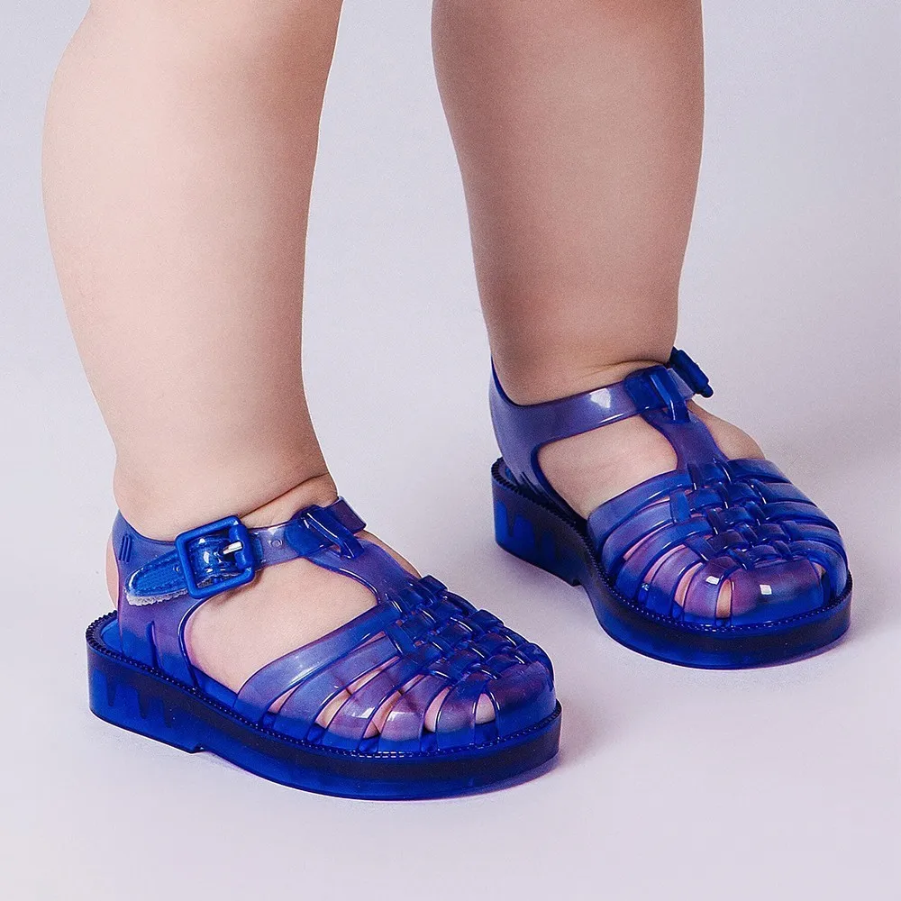 Mini Melissa/оригинальные римские сандалии для девочек г. летние прозрачные сандалии для мальчиков Melissa/детские сандалии пляжная обувь Нескользящая обувь для малышей