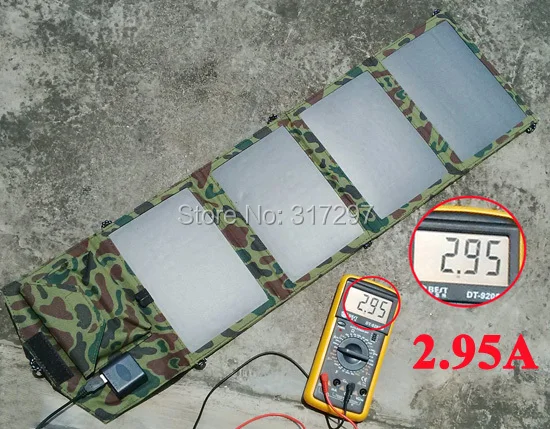 

High Quality 14 Watt Portable Solar Charger for iPhone Mobile Phone iPad Tablet Outdoor Camping Travel Solar USB Battery Charger