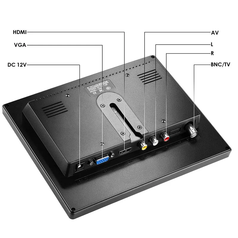 ZHIXIANDA H1208 8 inch TFT LCD 1024x768 Monitor with VGA HDMI AV BNC USB Sperkers for PC CCTV Security Camera