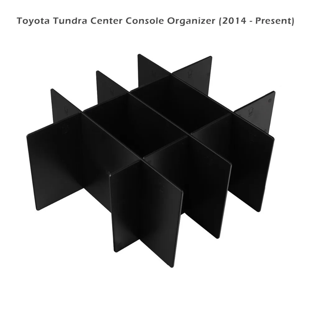 WHDZ ABS 18 thick black plastic Car Center Console Organizer for Toyota Tundra 2014 2015 2016 2017 (3)