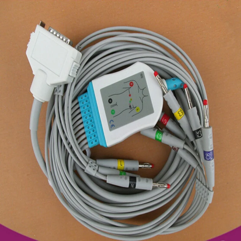 Совместим с Fukuda Denshi FCP 7411 FX 7402/FX 2111 2155/3010/7010 кабель для ЭКГ leadwires 10 проводов 4 0 Banana end