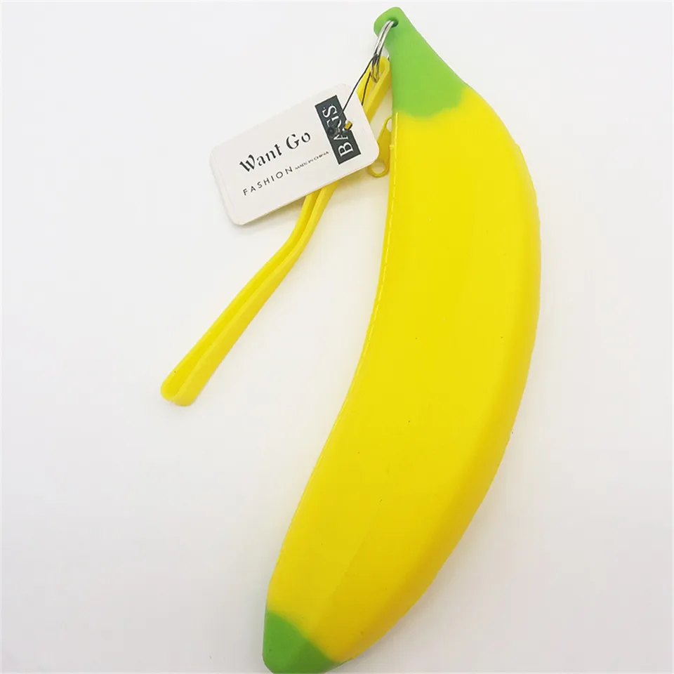 Want Go элегантный дизайн банан Детский кошелек для монет силиконовый водонепроницаемый мини кошелек на молнии маленький кошелек Сумка Повседневный школьный пенал
