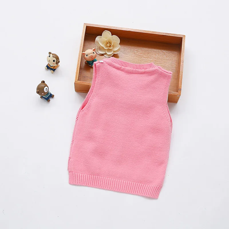 Hollow Out Baby Girl Sweater Vest Diamond Pattern O-Neck Sweet Princess Sleeveless Outfit Children's Knitting Pullover High Quality (11)