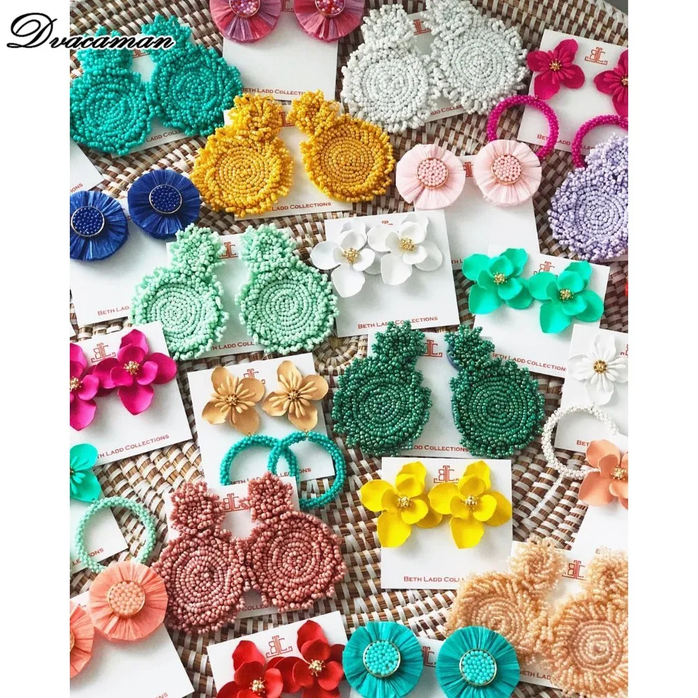 

Dvacaman Bohemian Designs Tassel Eyes Long Drop Earrings for Women Fashion Rhinestone Beads Statement Earrings Wedding Jewelry