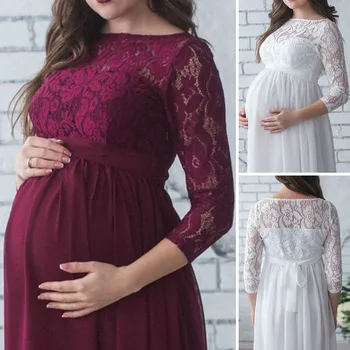 Lace Maternity Dresses Maternity Photography Props Pregnancy Dress Maxi Photography Photo Pregnant Mommy Maternity Clothes