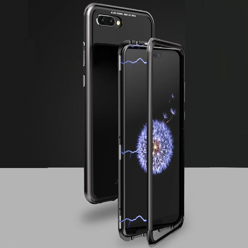 For Huawei Honor 10 Phone Case Scratch Proof Glass Back Shell Honor10 Metal Bumper Frame Magnetic |