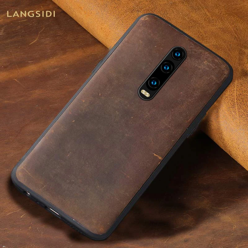 

Cheap Genuine Leather phone case for Xiaomi Redmi 9 9t K20 K20 Pro Vintage base cover For Mi 9SE 8SE 8 Lite mix 2s 6a a1 a2