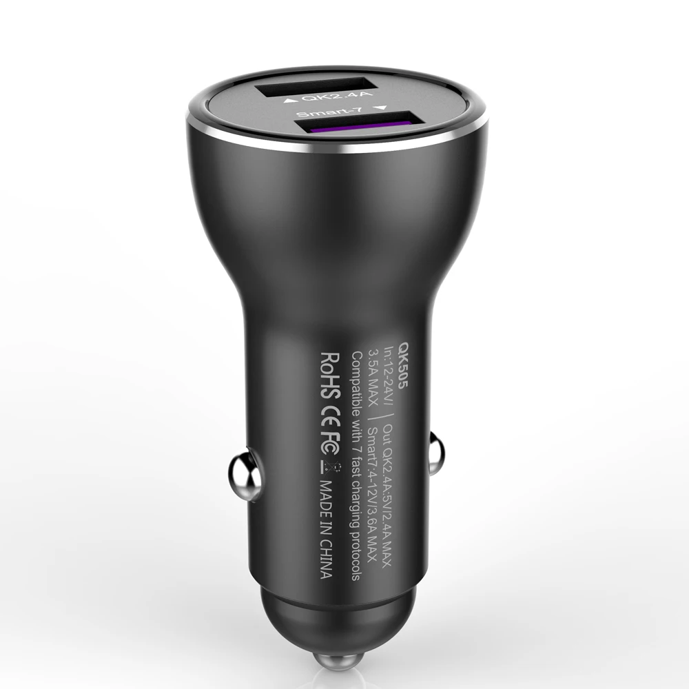 

Dual USB Car Charger Aluminum 5V/6A 30W Quick Charger QC3.0 Phone Adapter Fast Charging for Huawei Samsung LG Sony Nexus HTC