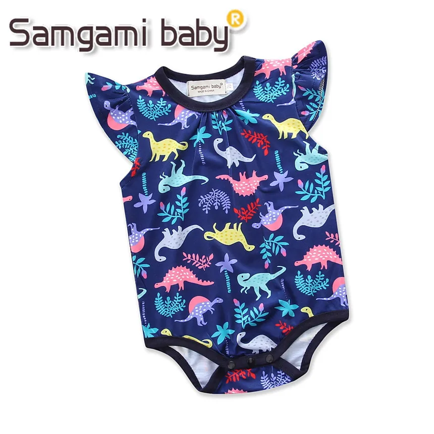 SAMGMAI BABY Brand Newborn Baby Rompers Boys Girls Cartoon Dinosaurs Printing Clothing Clothes Jumpsuit Children Costume 0-24M |