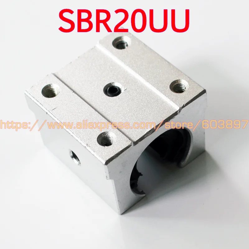 

20mm 1pc SBR20UU slide bushing block with LM20UUOP for 20mm shaft CNC linear ball bearing support rail unit