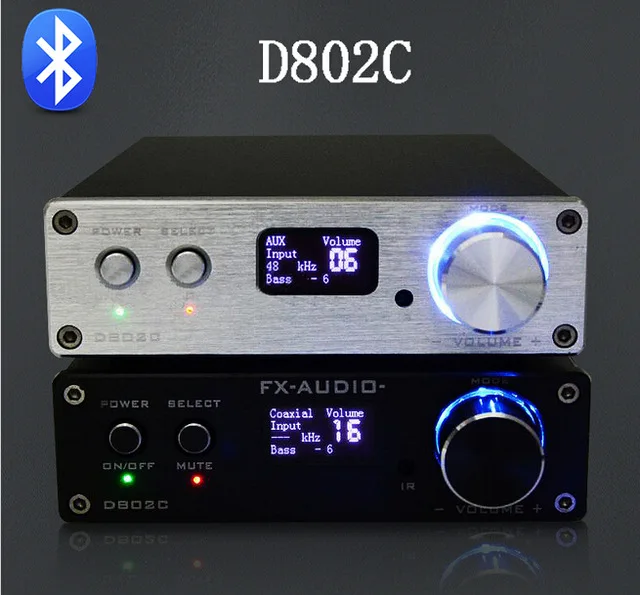 FX-Audio D802C Bluetooth@3.0 Full Digital Audio Amplifier Input USB/RCA/Optical/Coaxial 24Bit/192KHz 80W*2 Remote Controller