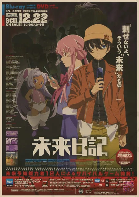 Future Diary Mirai Nikki Amano Yukiteru Gasai Yuno kraft poster retro  Poster wall sticker Japanese Anime Poster/904 - AliExpress