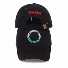 new 2017 wine red white black embroidery DAMN dad hat bone women men the rapper baseball